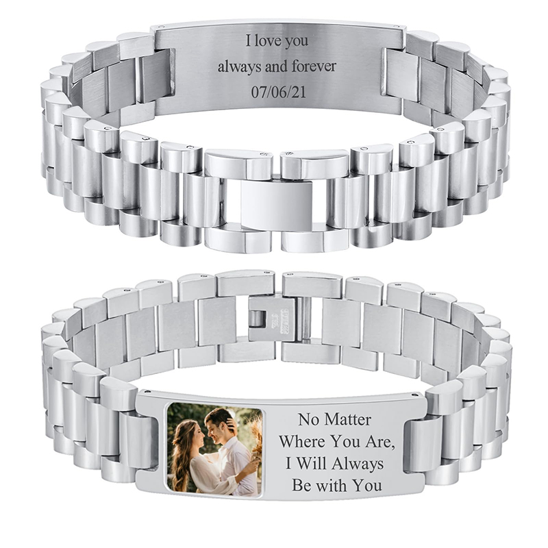 Smartwatch Sports Watches For Men - Custom Picture Text Bracelet Watch Band