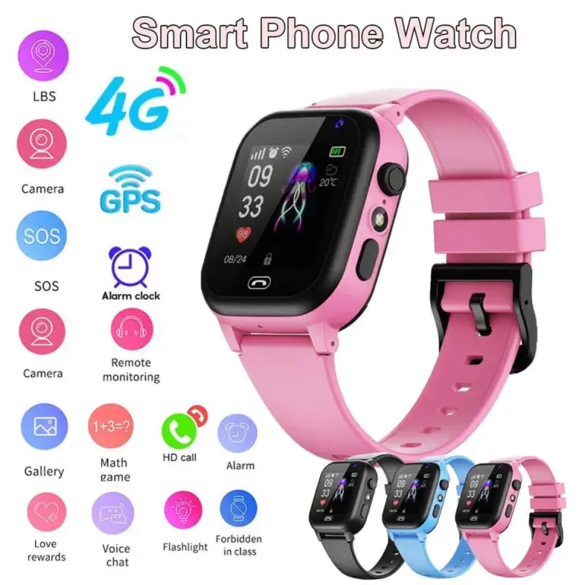 Smartwatch Watches For Boys - Kids Smart Watch 4G Multifunctional Waterproof