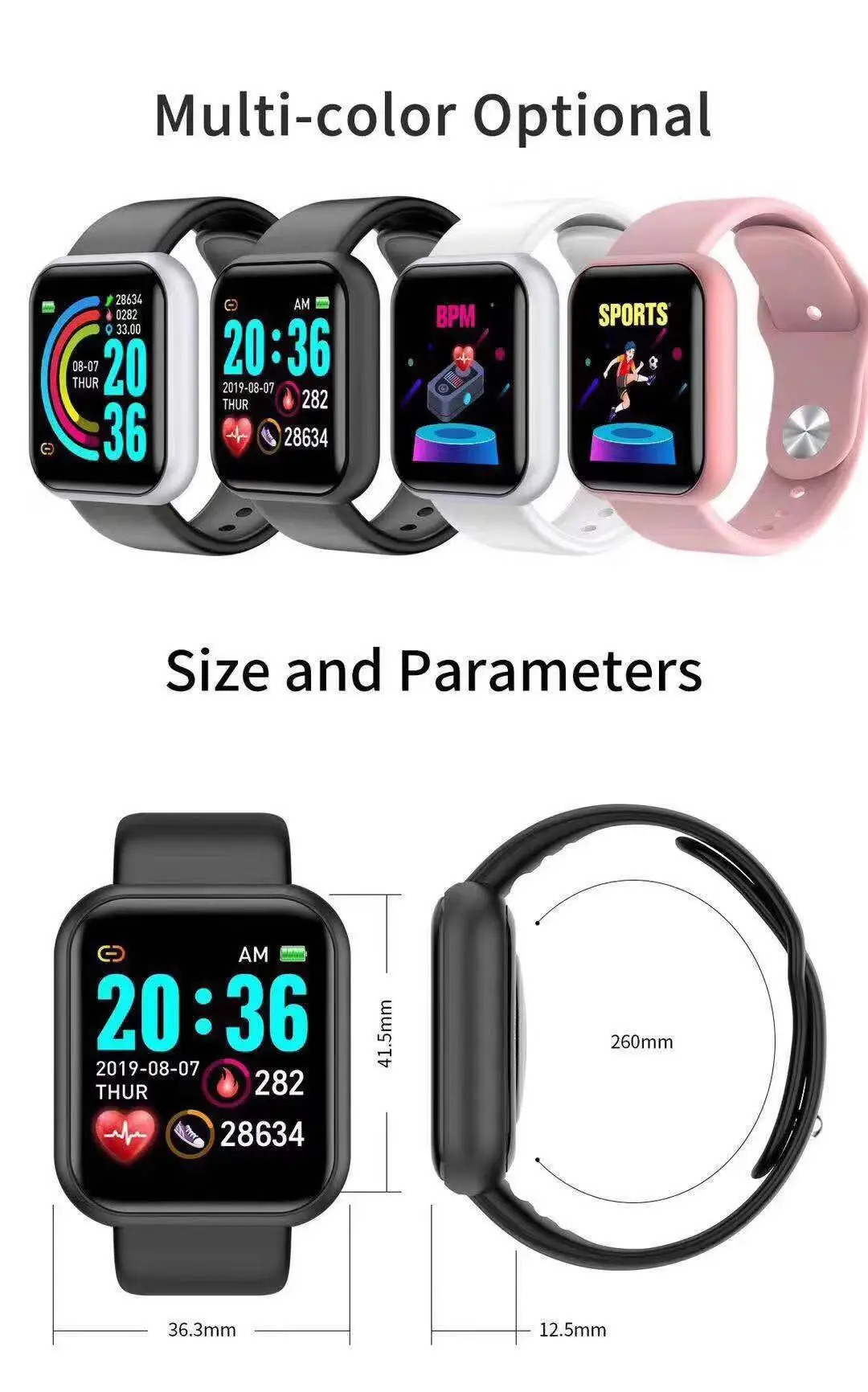 Smartwatch Sports Watches For Men - D20 Pro Smart Watch Men Y68
