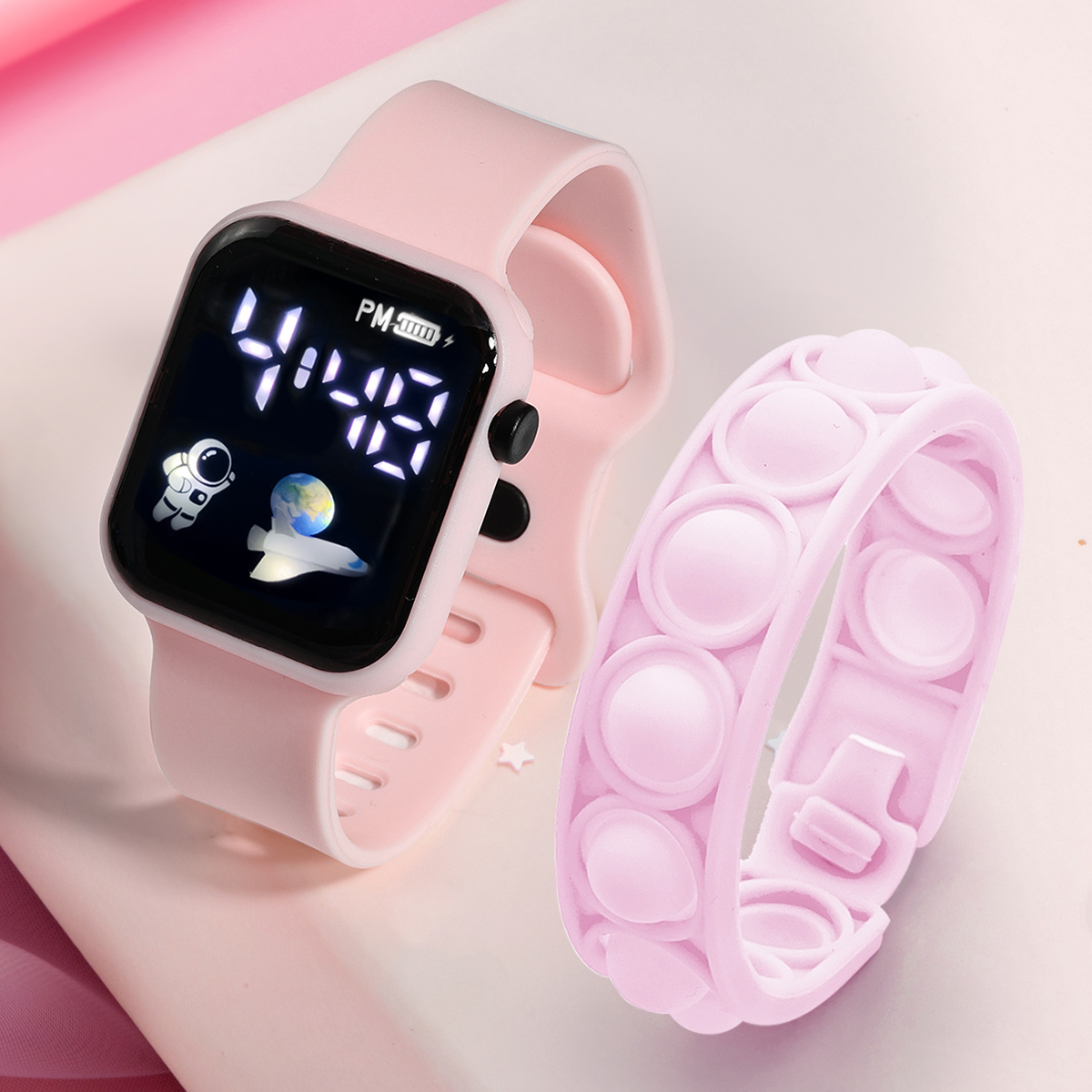 Smartwatch Watches Girls - 2PCS Children's Smart Watch Bracelet Simple