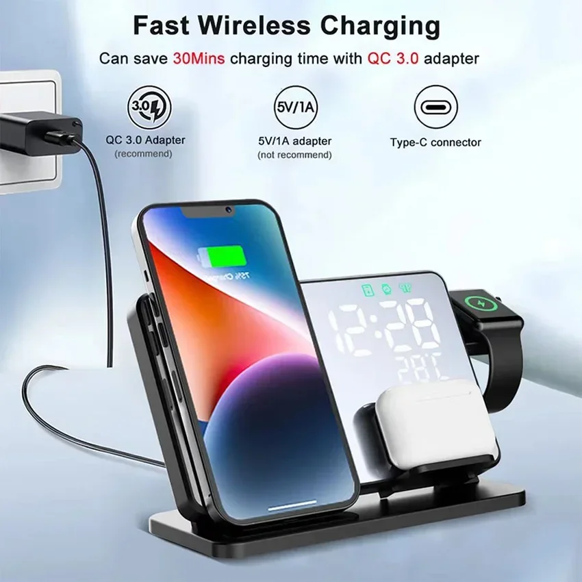 Wireless Charger Alarm Clock S - đánh giá và giá Smartwatch Watches Compatible With Iphone