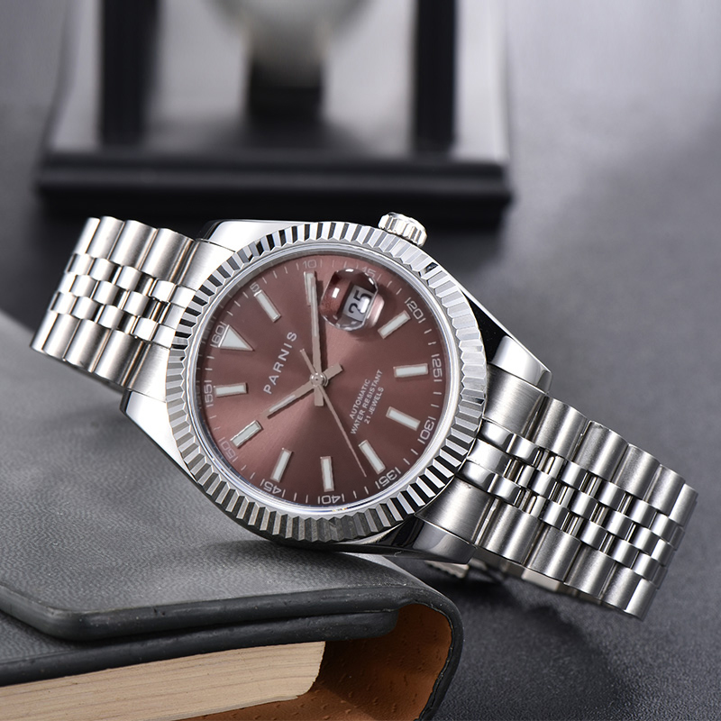 Thời Trang Parnis 39.5Mm Nâu M - đánh giá và giá Rolex Watch Datejust