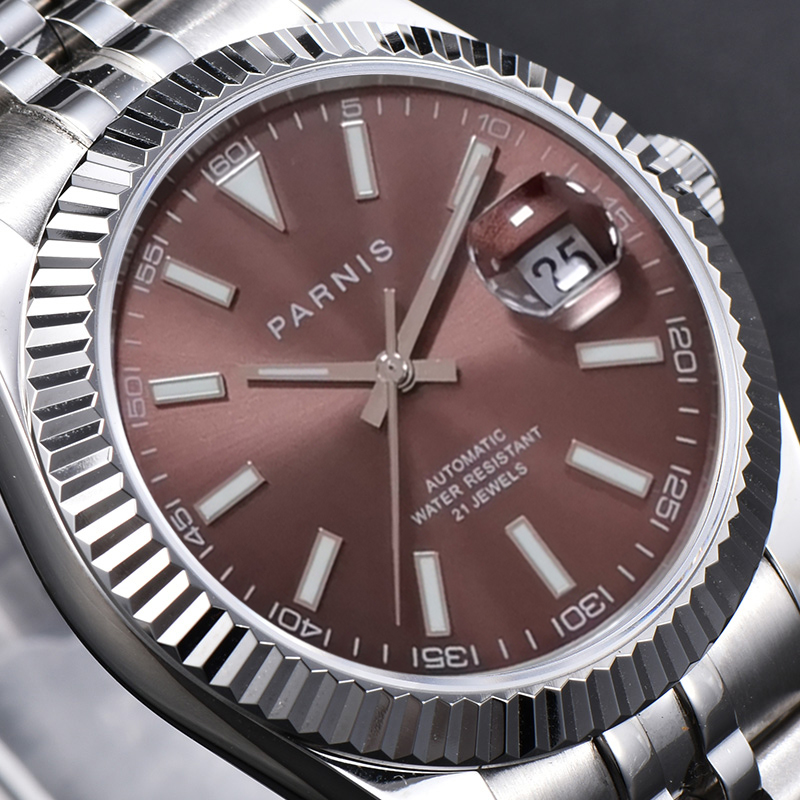 Thời Trang Parnis 39.5Mm Nâu M - đánh giá và giá Rolex Watch Datejust