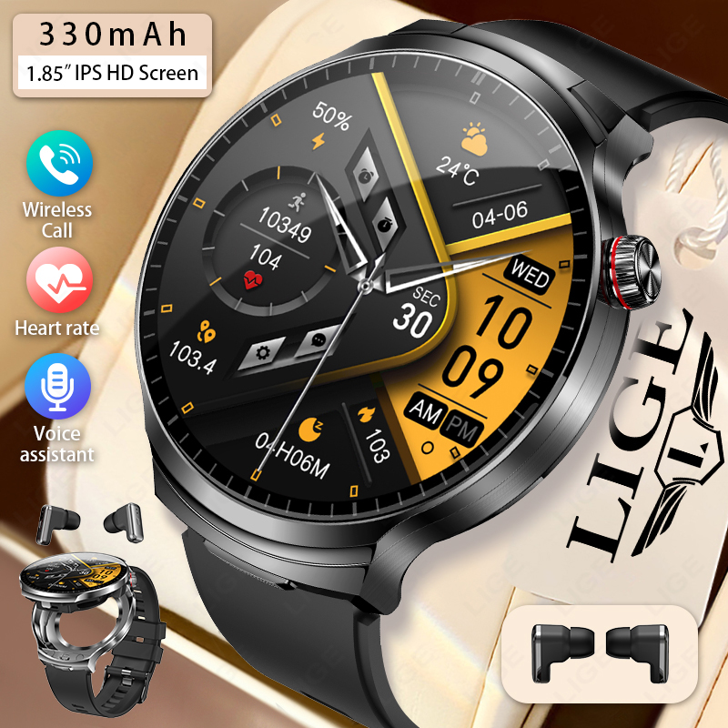 LIGE 2026 New TWS 2 in 1 Heads - đánh giá và giá Smartwatch Noise Watches For Men