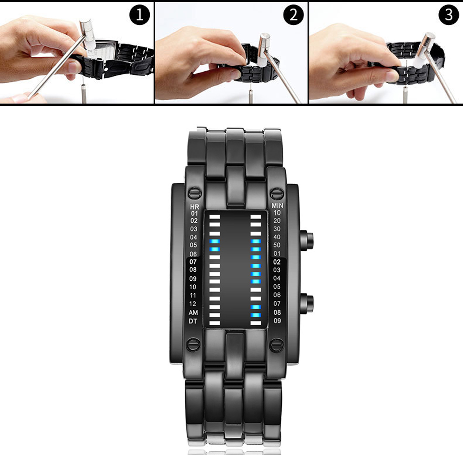 Premium Binary Matrix Blue LED - đánh giá và giá Smartwatch Premium Watches For Men