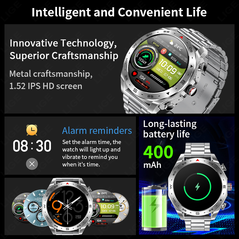 LIGE AMOLED Screen Smart Watch - đánh giá và giá Smartwatch Noise Watches For Men