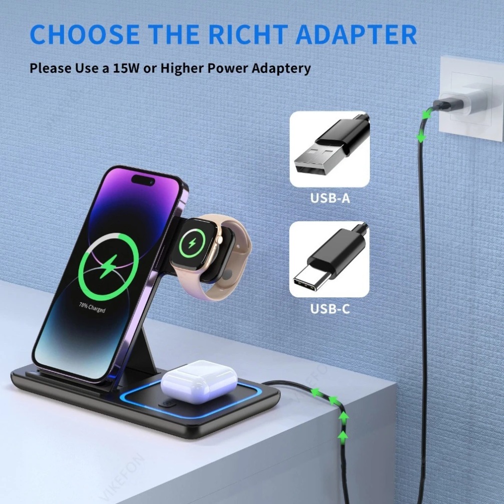 Foldable 3 in 1 Wireless Charg - đánh giá và giá Smartwatch Watches Compatible With Iphone